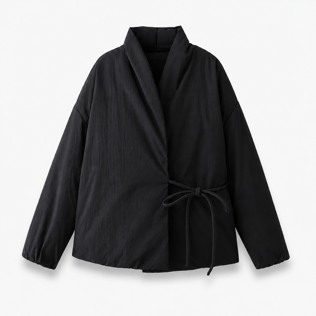 Veste Kimono Femme Matelassée Gris Hiver | Fuyumi