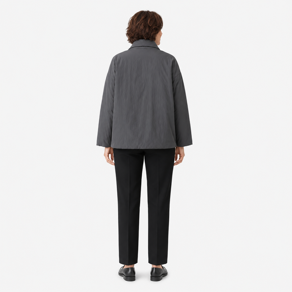 Veste Kimono Femme Matelassée Gris Hiver | Fuyumi