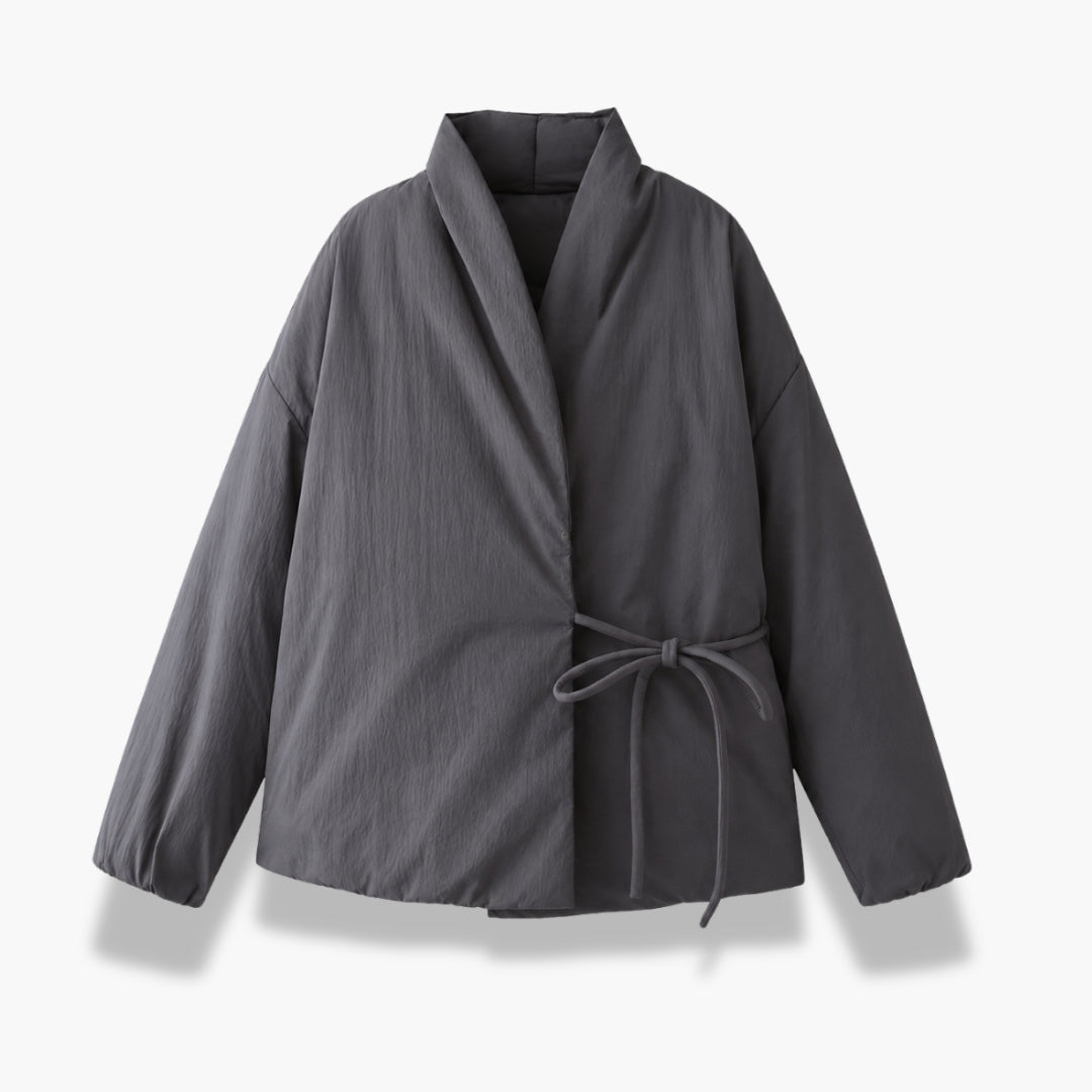 Veste Kimono Femme Matelassée Gris Hiver | Fuyumi