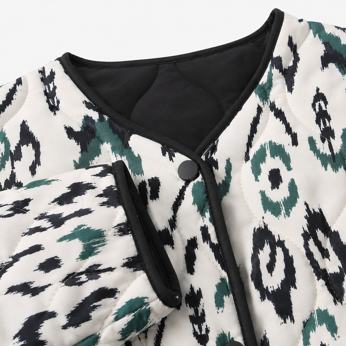 Veste Kimono Femme Matelassée Ikat Blanc | Kaede