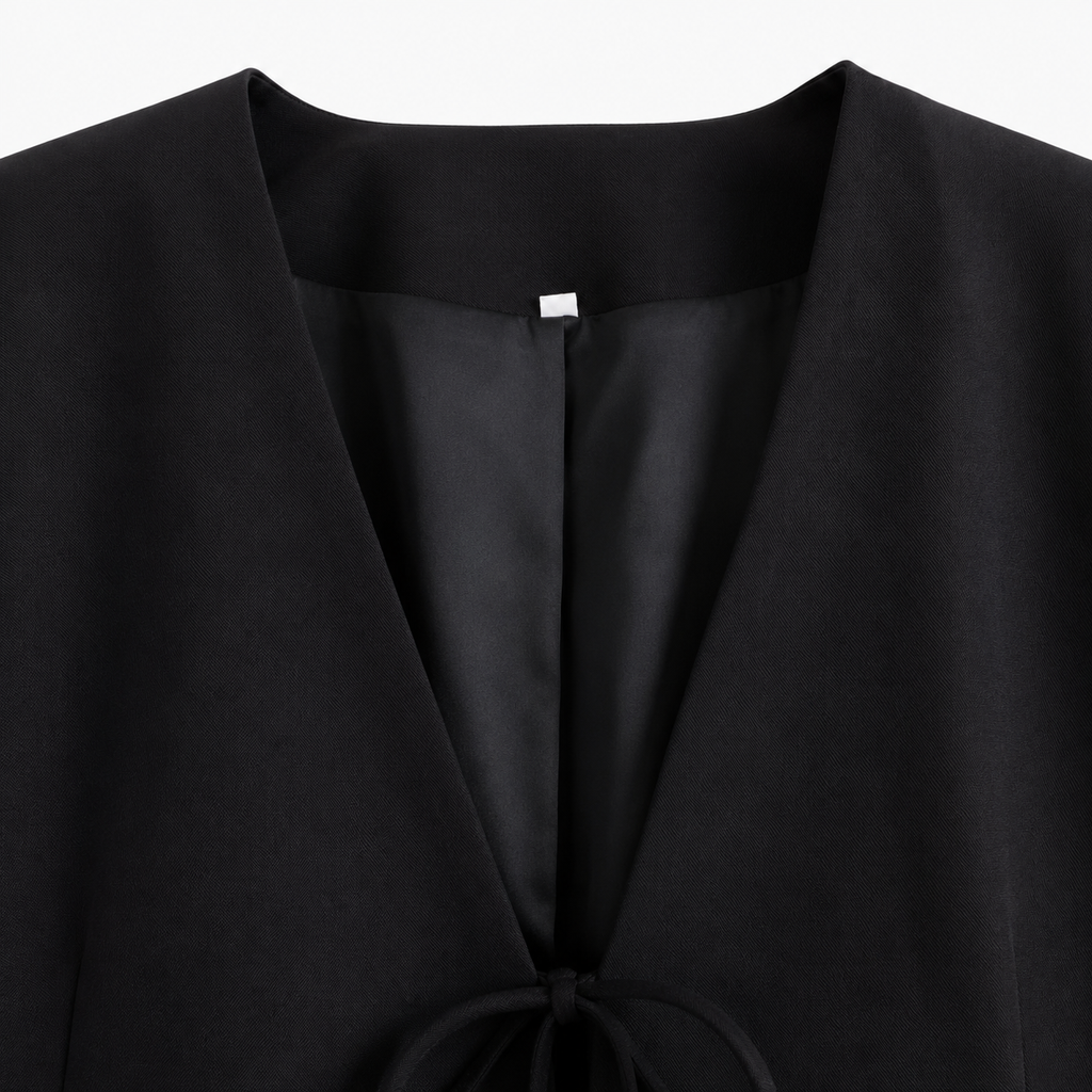 Veste Kimono Femme Noir Oversize Courte | Kuroha