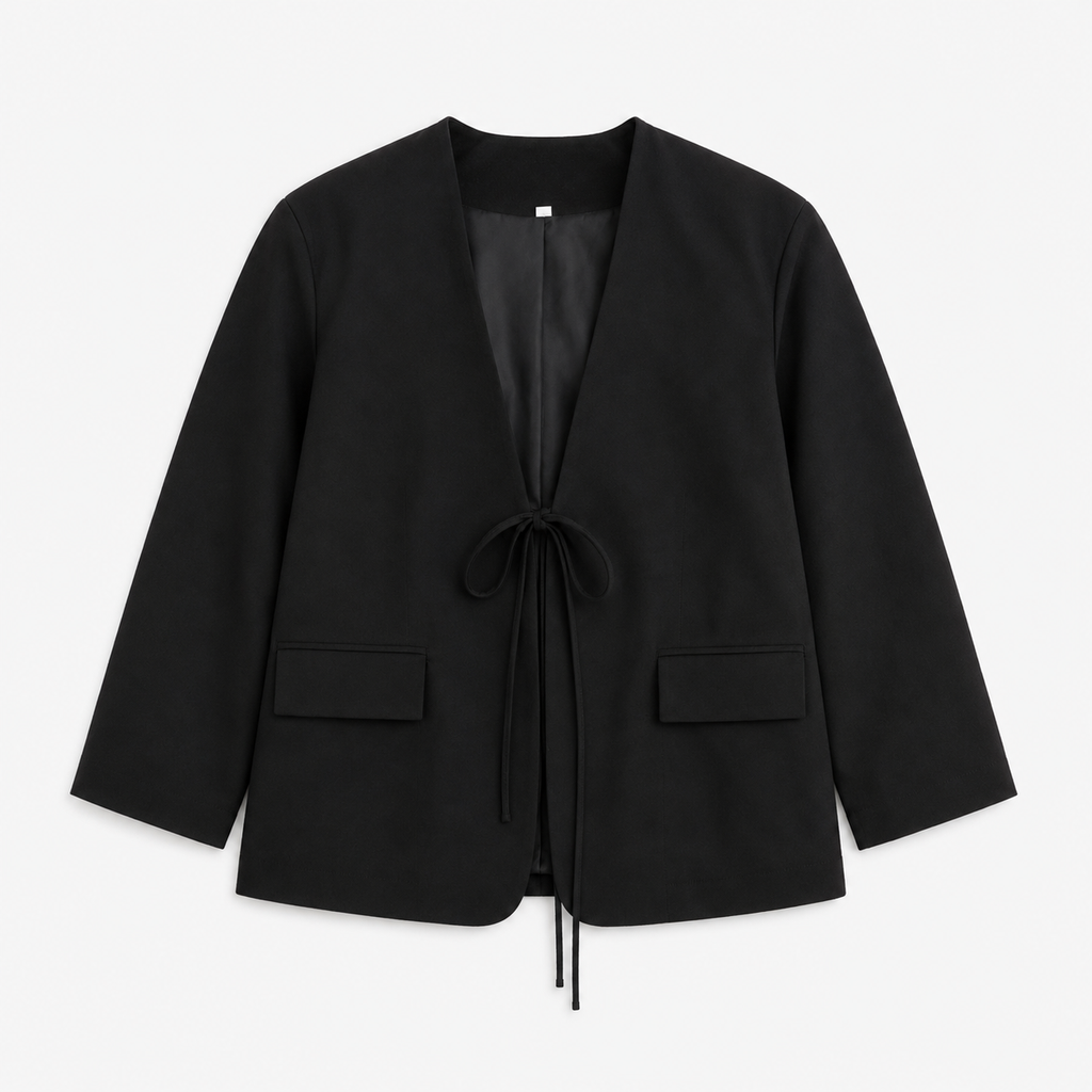 Veste Kimono Femme Noir Oversize Courte | Kuroha