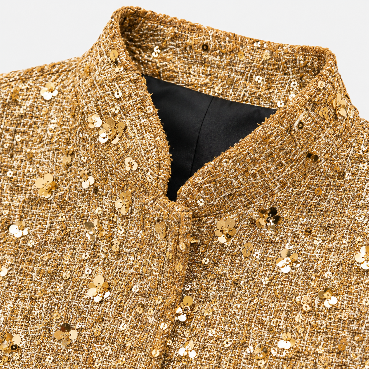 Veste Kimono Femme Pailletée Or Courte | Hikari