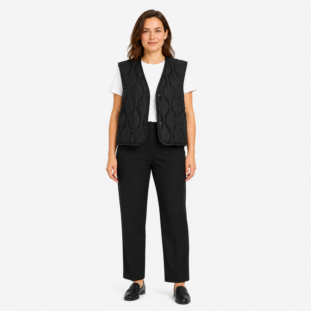 Veste Kimono Femme Sans Manches Noir Courte | Kaede