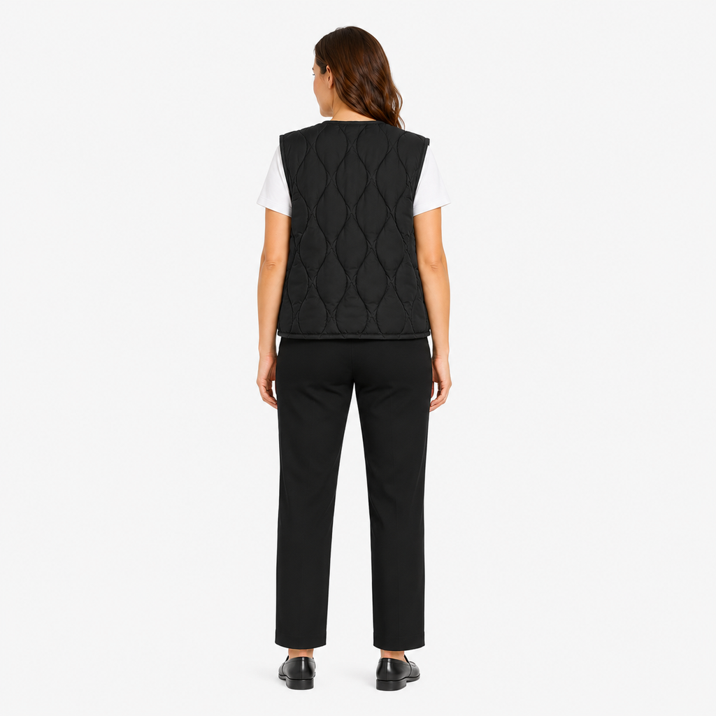Veste Kimono Femme Sans Manches Noir Courte | Kaede