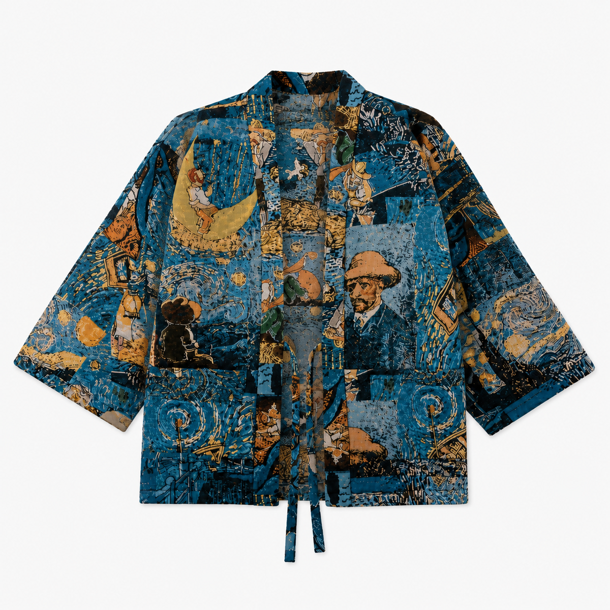 Veste Kimono Homme Bleu Nuit Japonais | Seiran