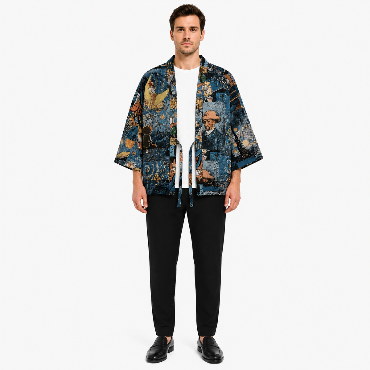 Veste Kimono Homme Bleu Nuit Japonais | Seiran