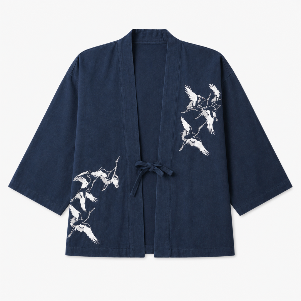 Veste Kimono Homme Brodée Noir Japonais | Kōji
