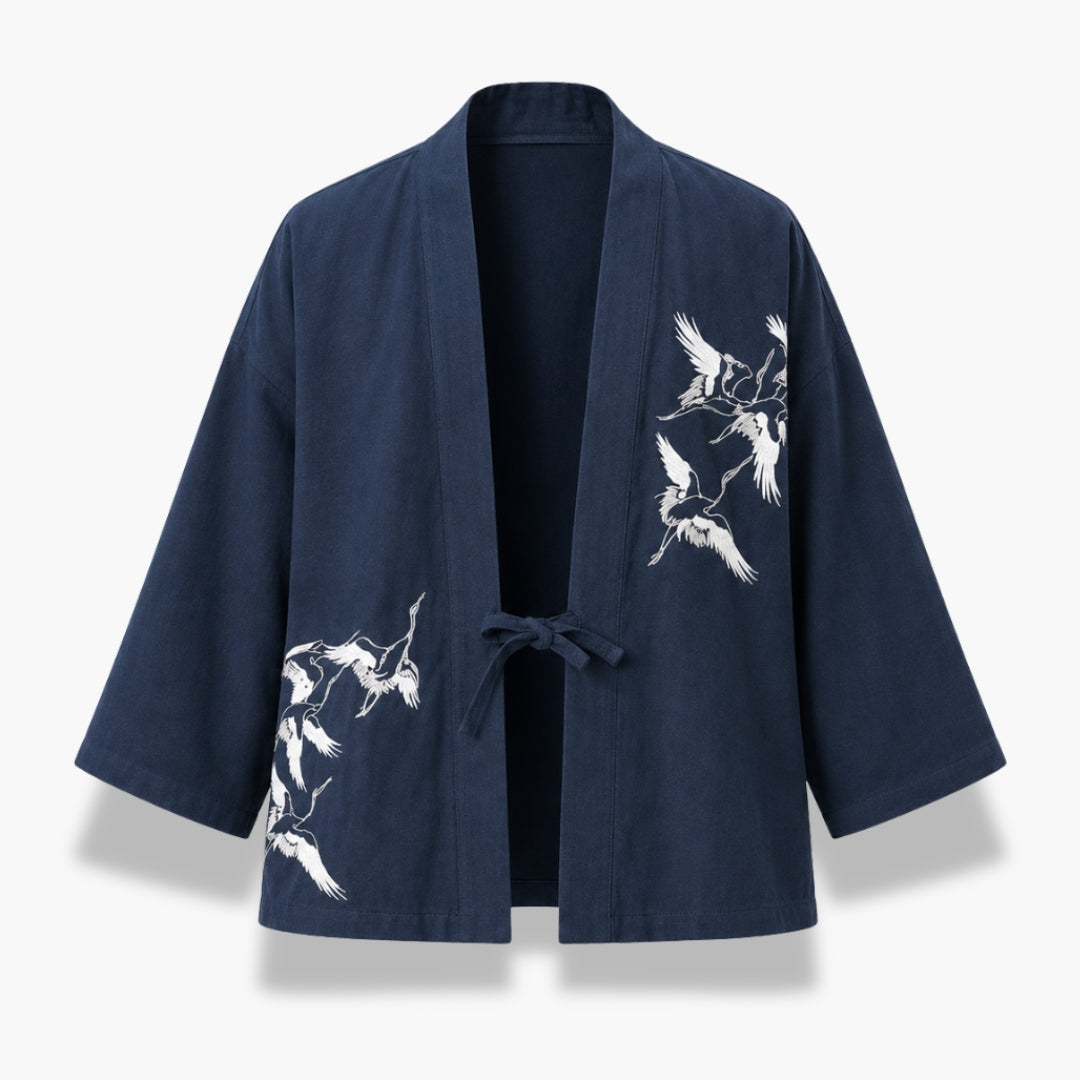 Veste Kimono Homme Brodée Noir Japonais | Kōji