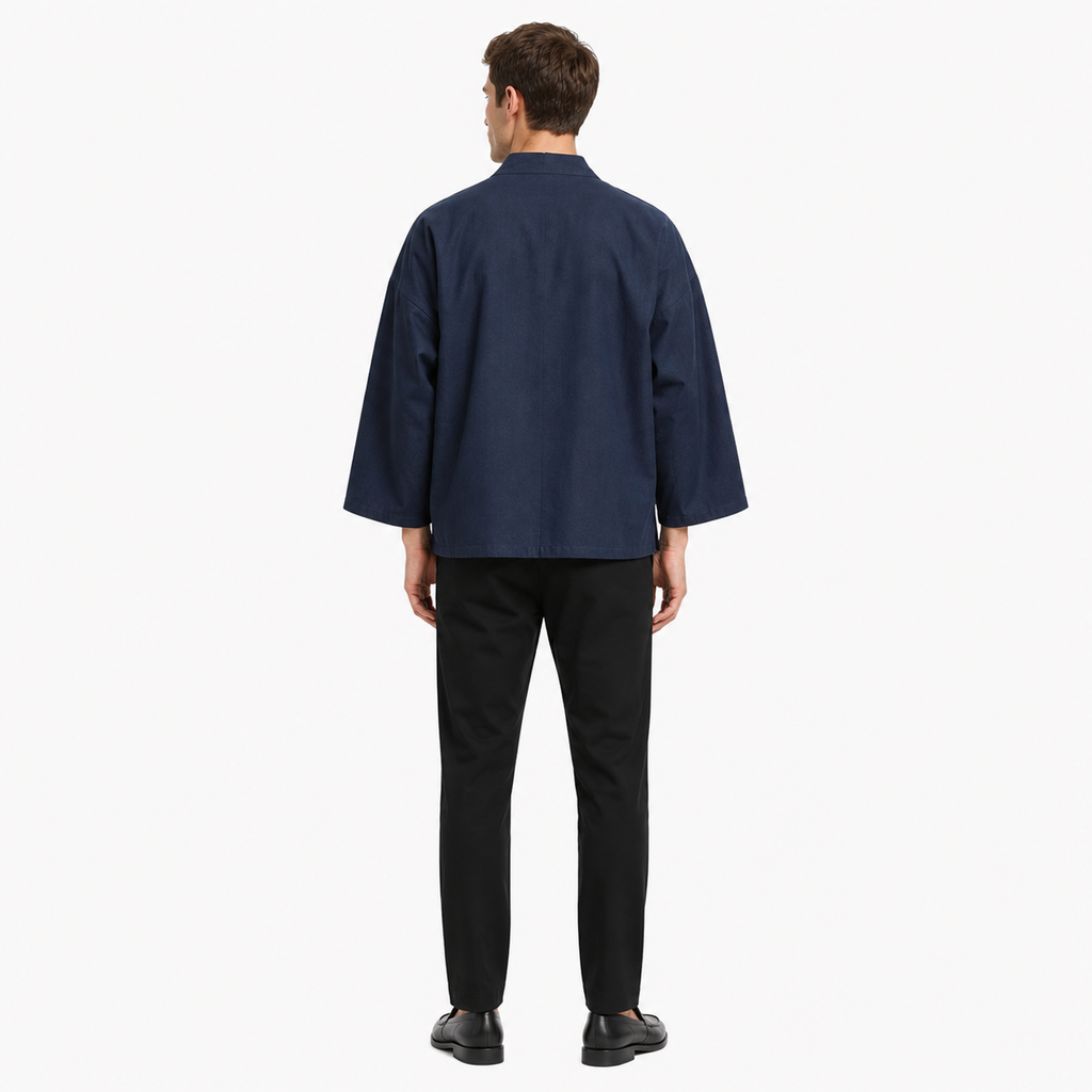 Veste Kimono Homme Brodée Noir Japonais | Kōji