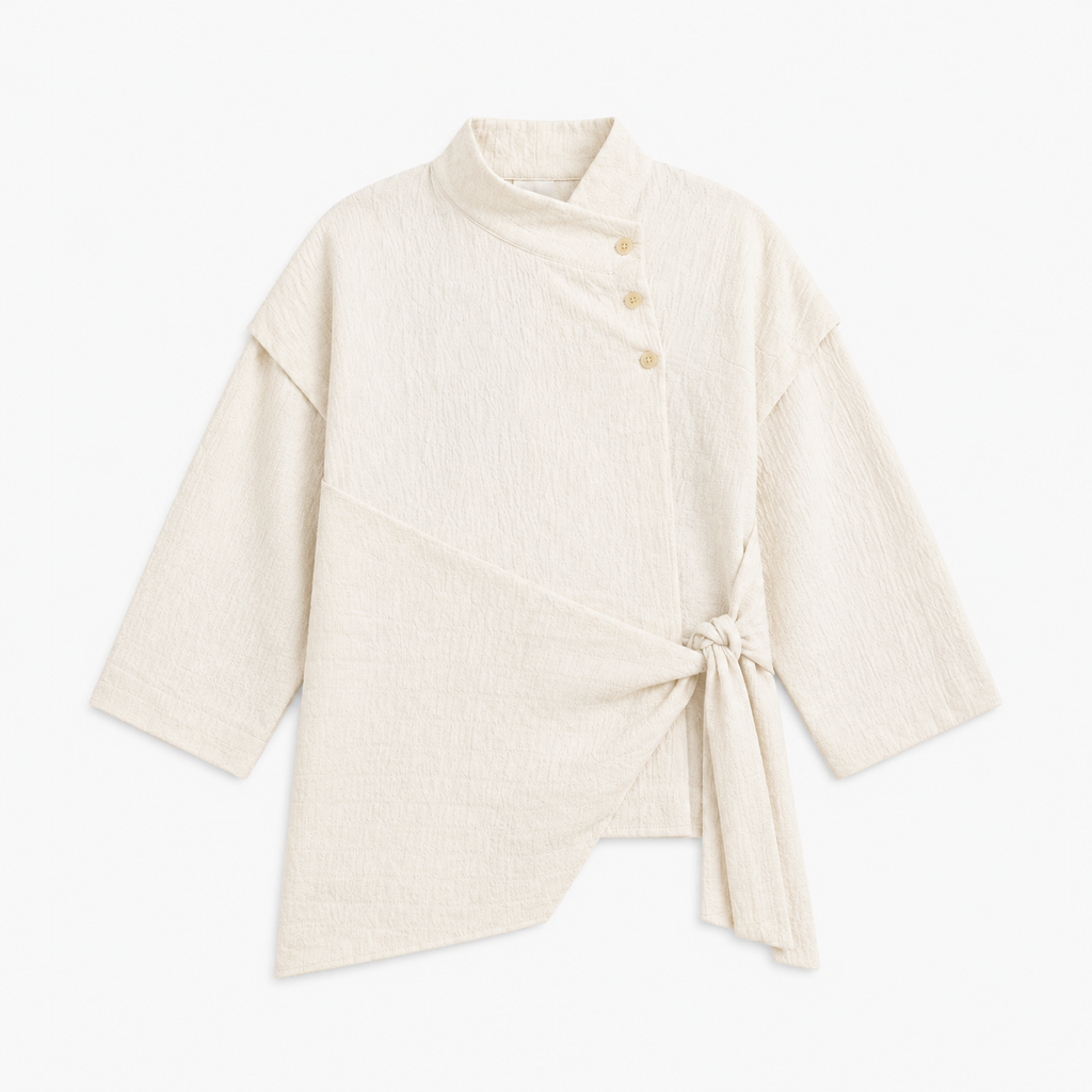 Veste Kimono Homme Coton Asymétrique | Kaede