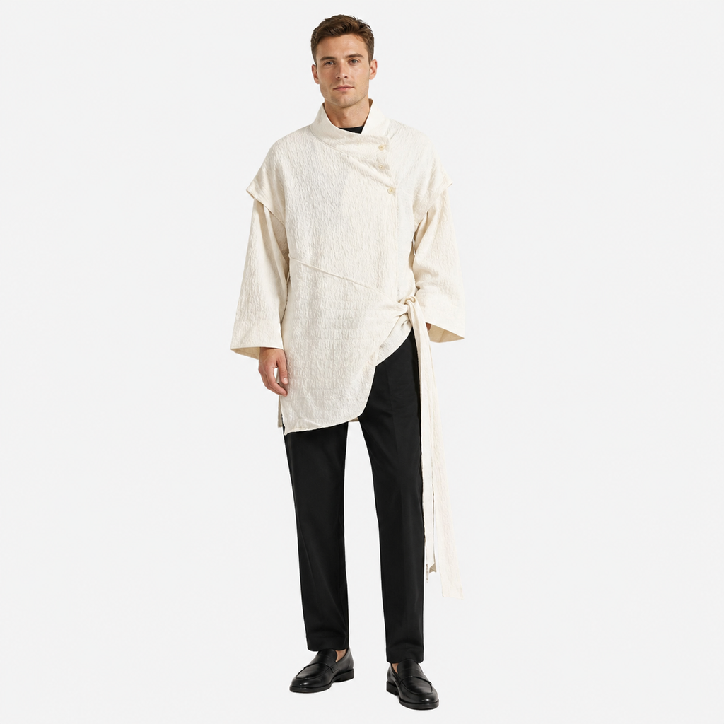 Veste Kimono Homme Coton Asymétrique | Kaede