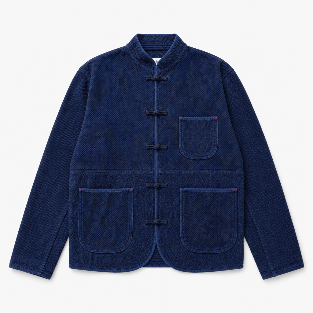 Veste Kimono Homme Coton Bleu Indigo | Kaede