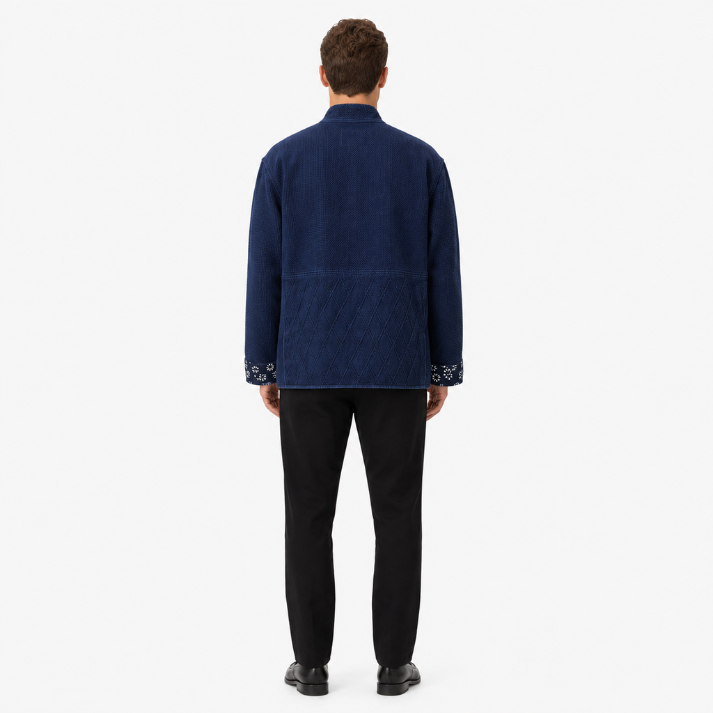 Veste Kimono Homme Coton Bleu Indigo | Kaede