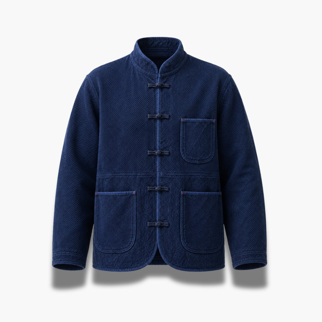 Veste Kimono Homme Coton Bleu Indigo | Kaede