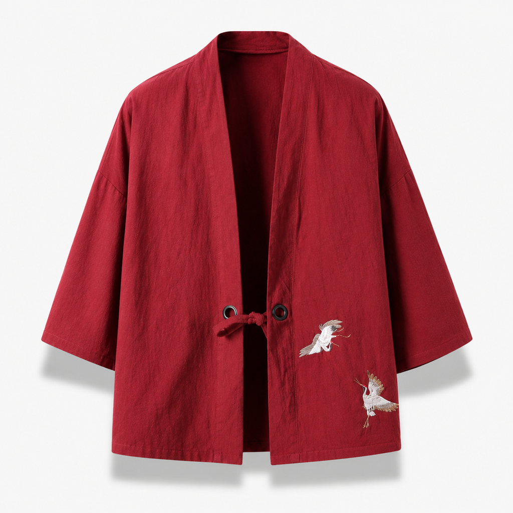 Veste Kimono Homme Noir Légère Japonaise | Kurogane