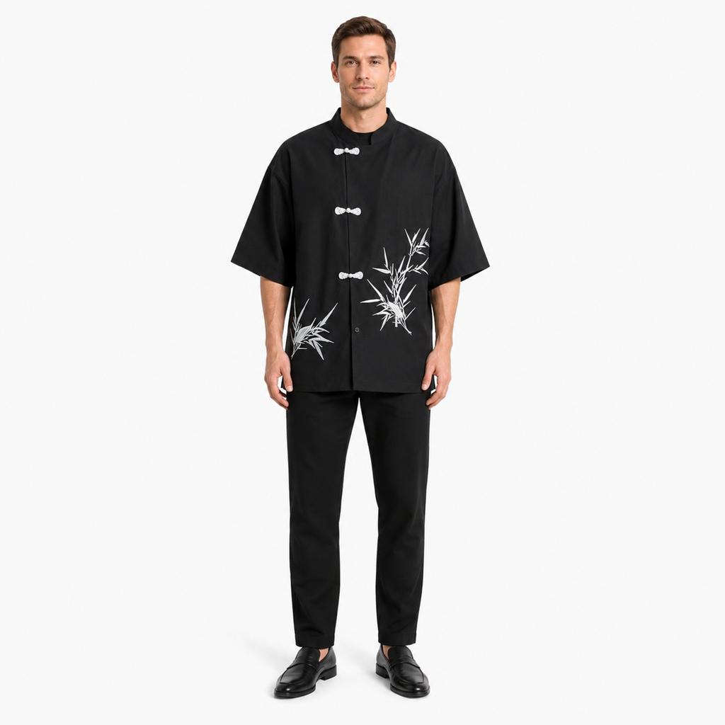 Veste Kimono Homme Noir Mi-long | Haruki