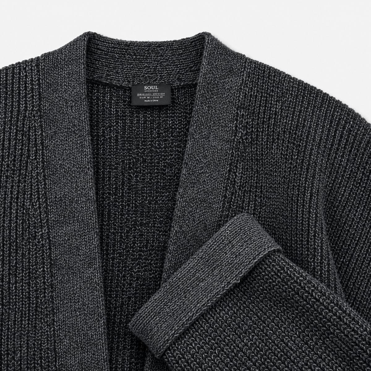 Veste Kimono Homme Tricot Anthracite Unisexe | Kiyora