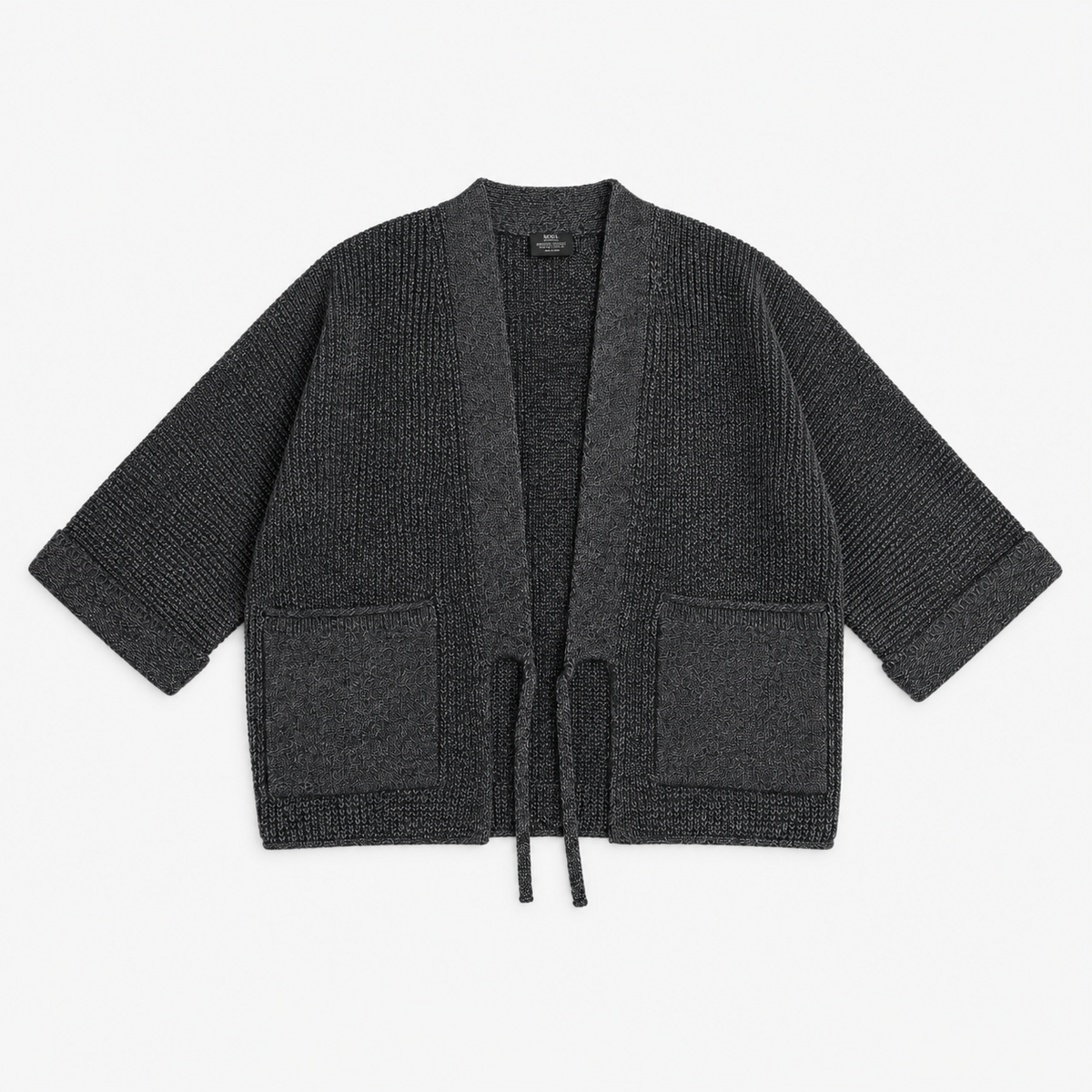 Veste Kimono Homme Tricot Anthracite Unisexe | Kiyora