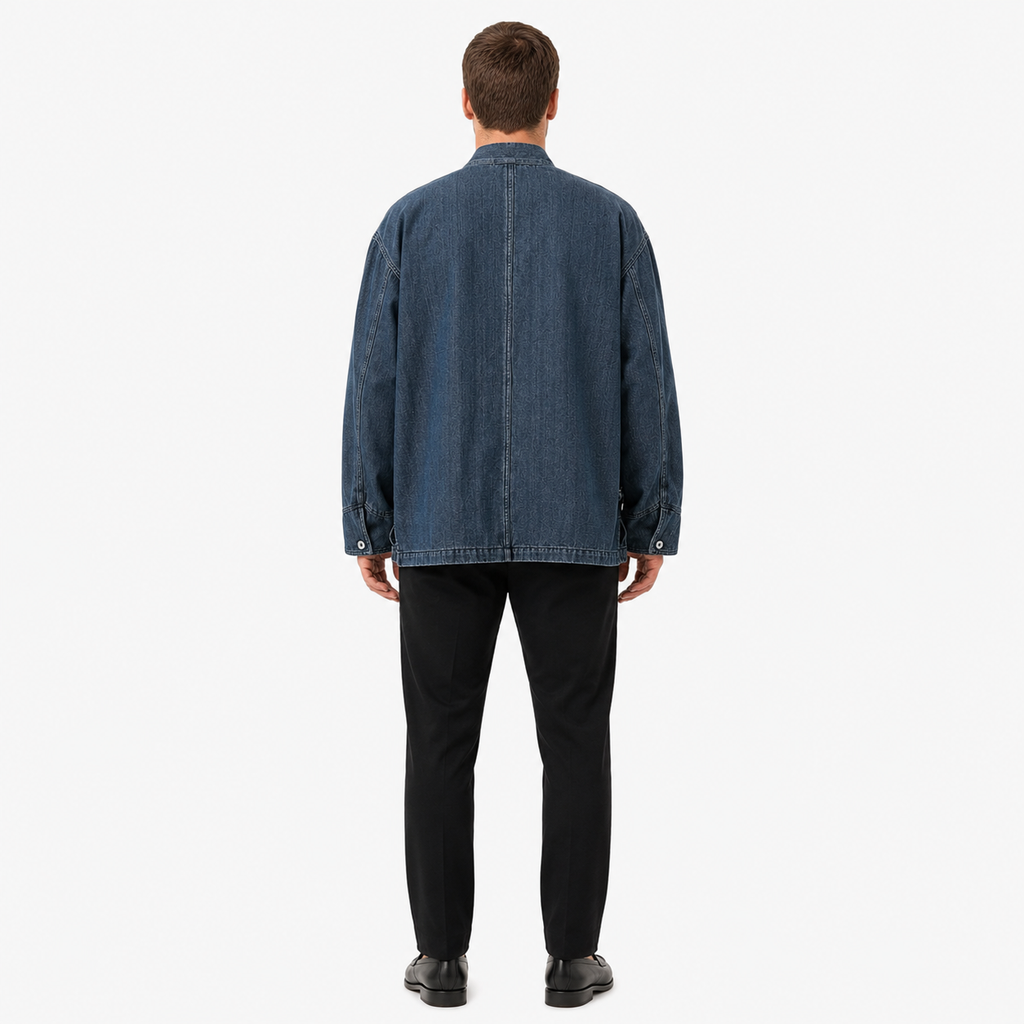Veste Kimono Jean Unisexe Noir Indigo | Takumi