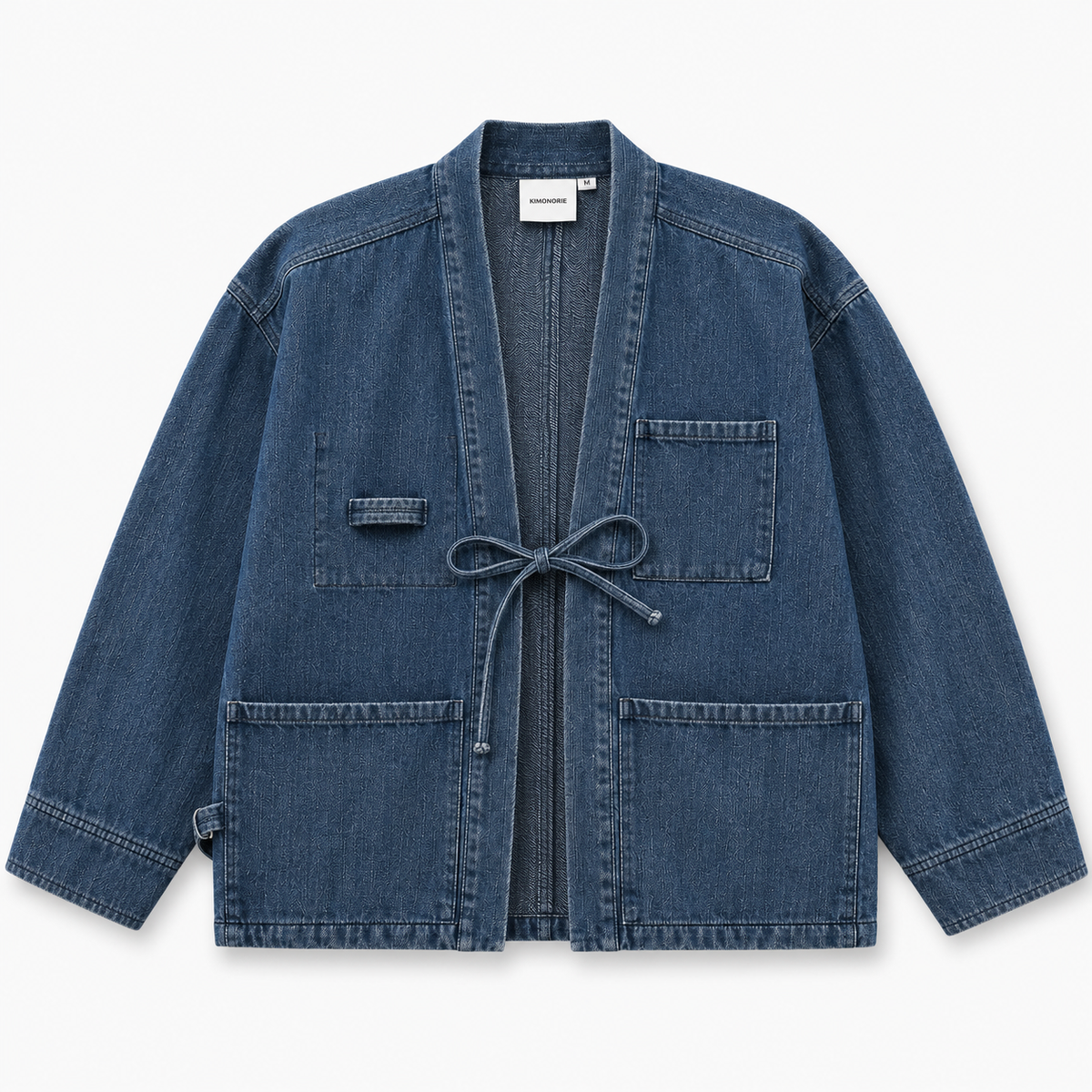 Veste Kimono Jean Unisexe Noir Indigo | Takumi