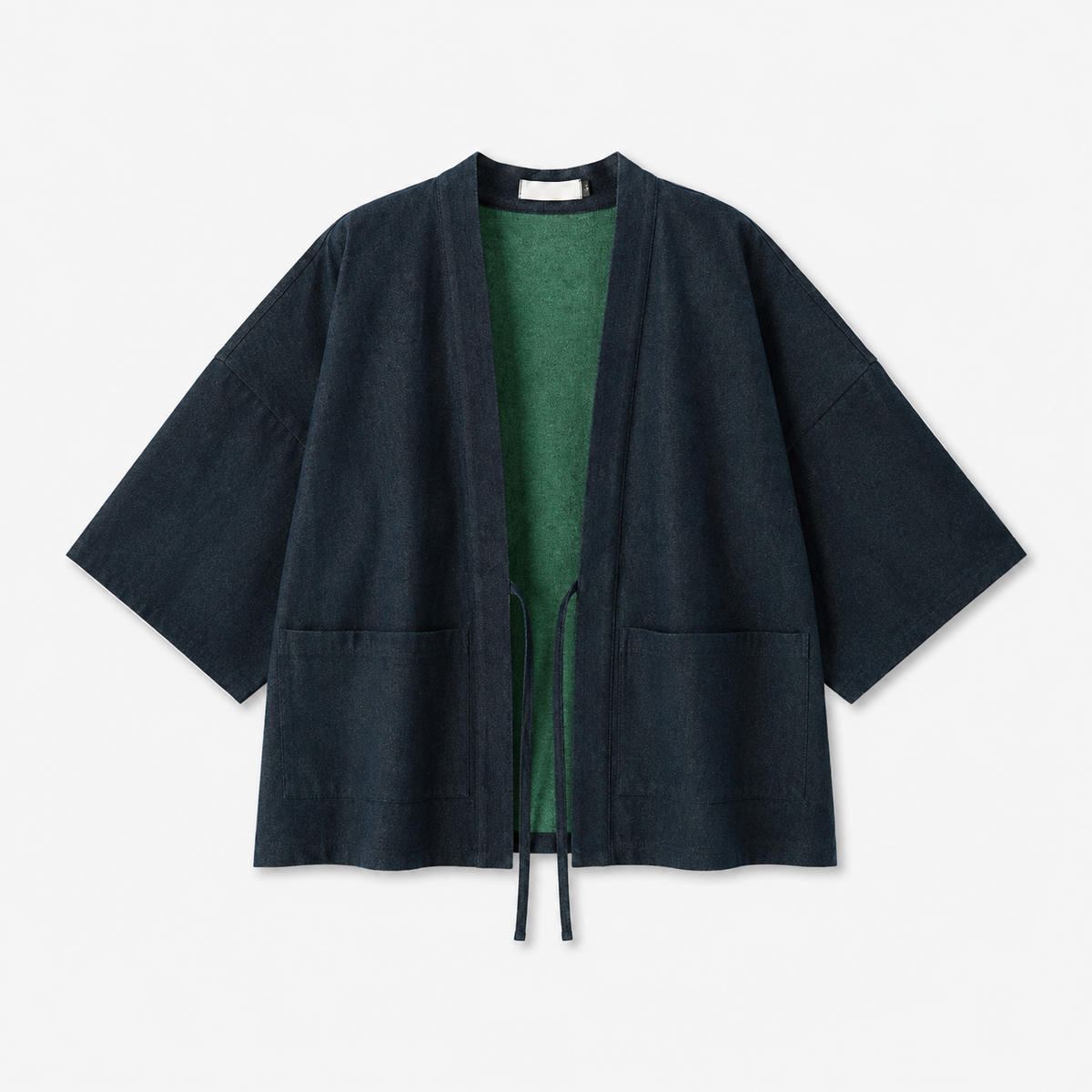 Veste Kimono Mixte Denim Réversible Bleu | Kaizen