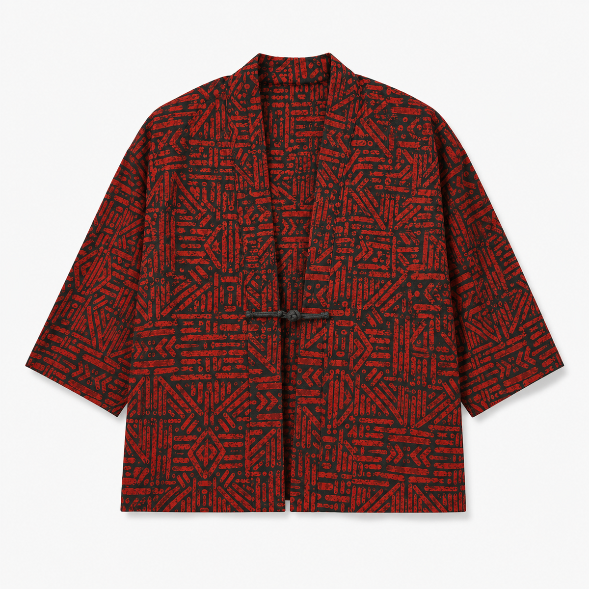 Veste Kimono Mixte Patchwork Rouge Vermillon | Kurenai