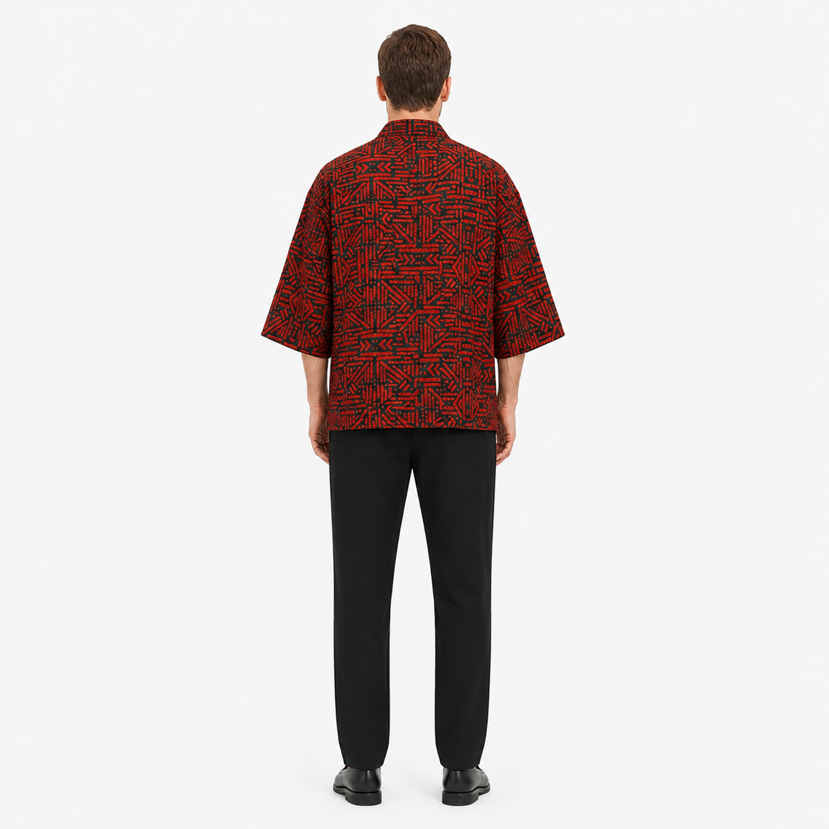 Veste Kimono Mixte Patchwork Rouge Vermillon | Kurenai
