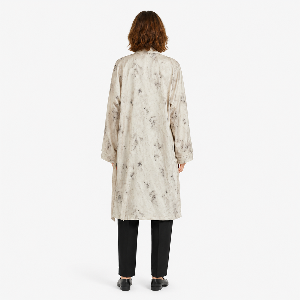 Veste Kimono Unisexe Blanche Mi-longue | Shiroha