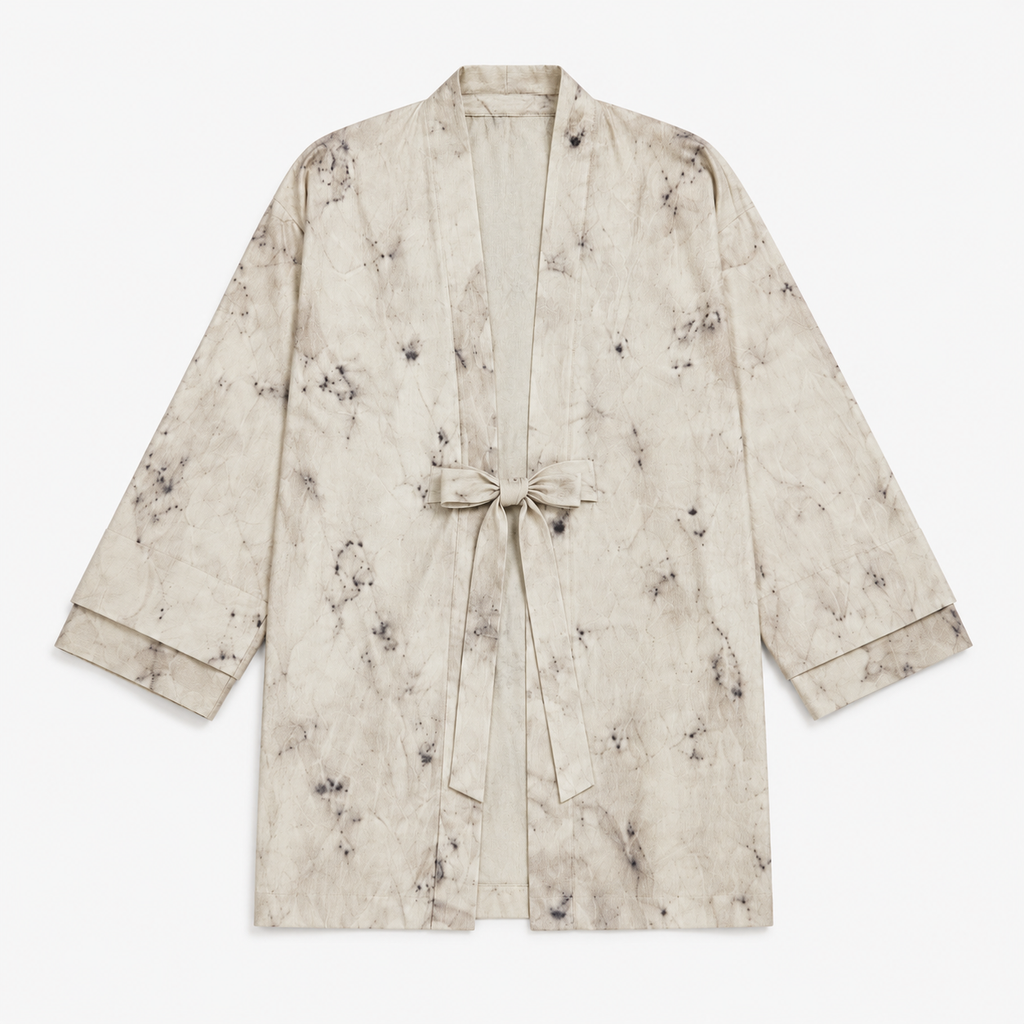 Veste Kimono Unisexe Blanche Mi-longue | Shiroha