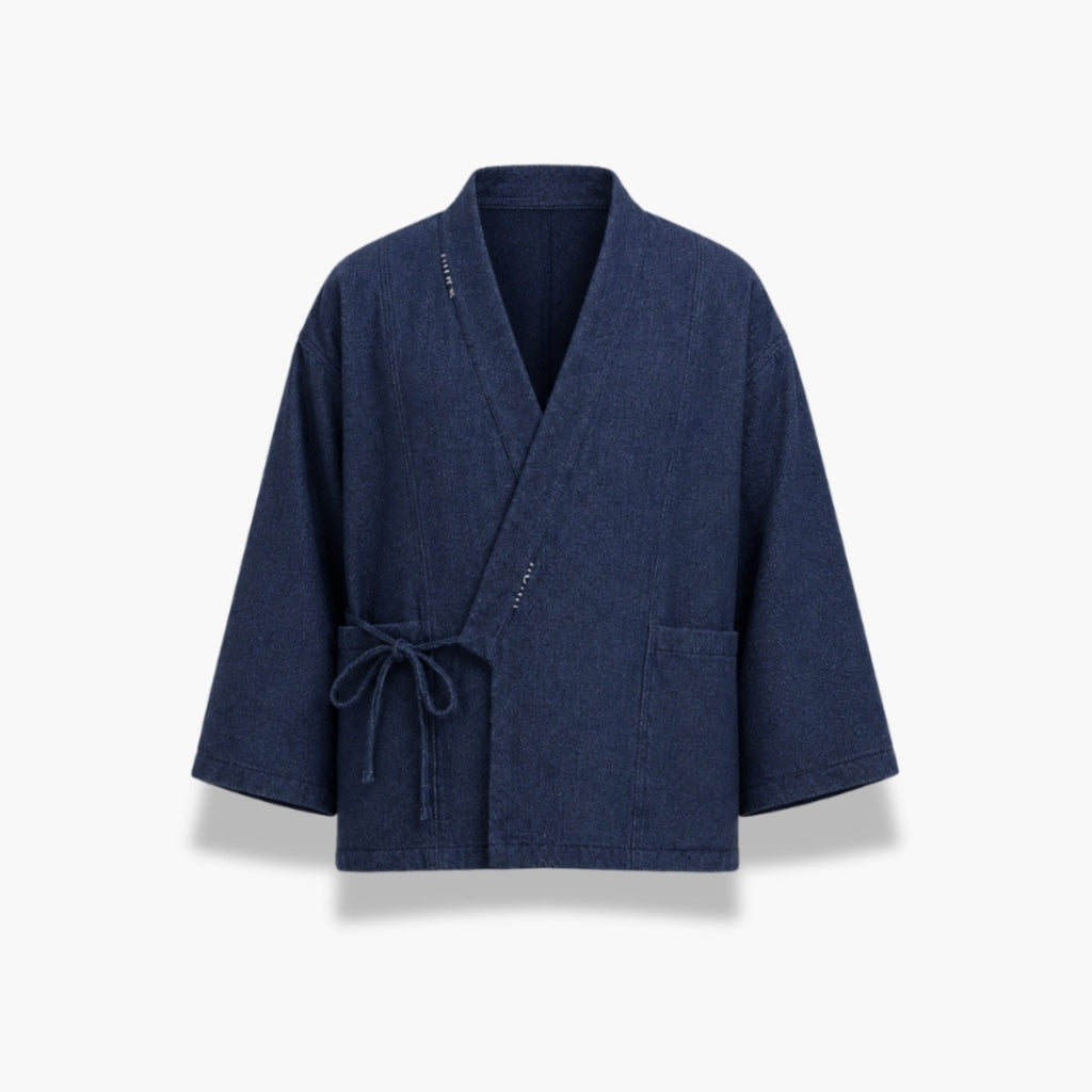 Veste Kimono Homme Matelassée Bleu Marine | Takumi