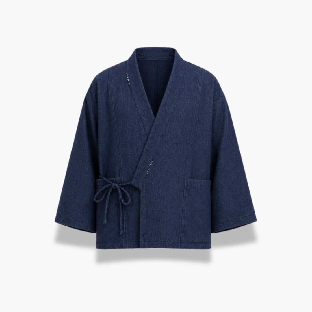 Veste Kimono Homme Matelassée Bleu Marine | Takumi