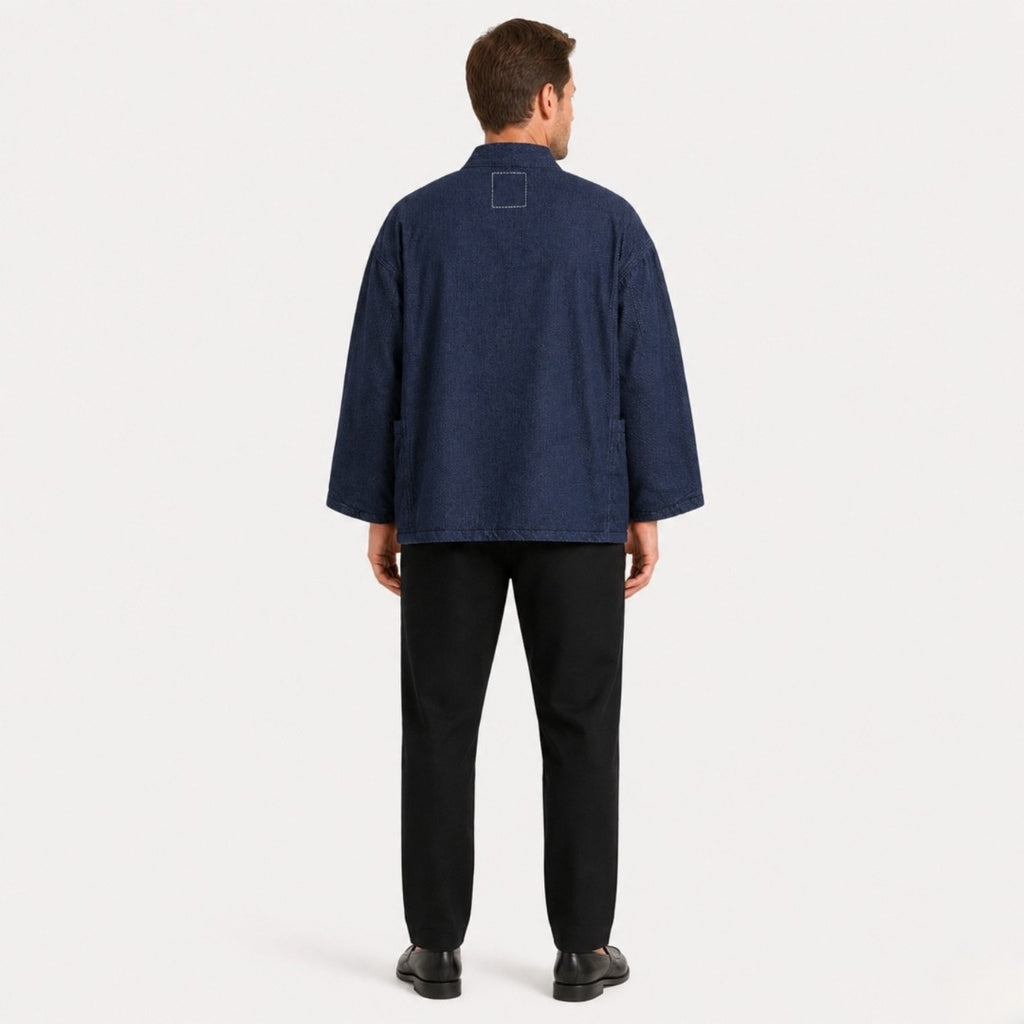 Veste Kimono Homme Matelassée Bleu Marine | Takumi