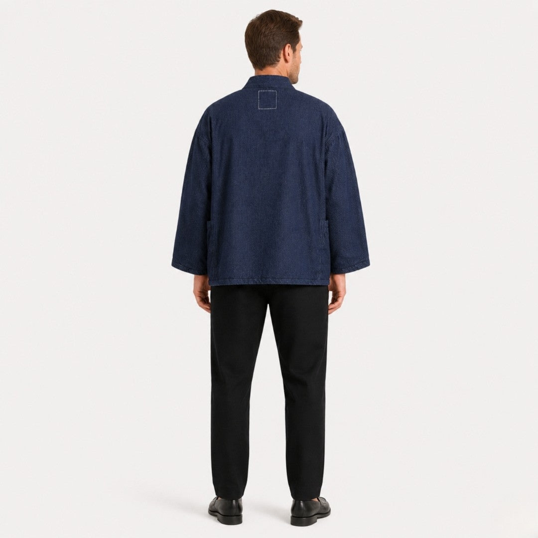 Veste Kimono Homme Matelassée Bleu Marine | Takumi