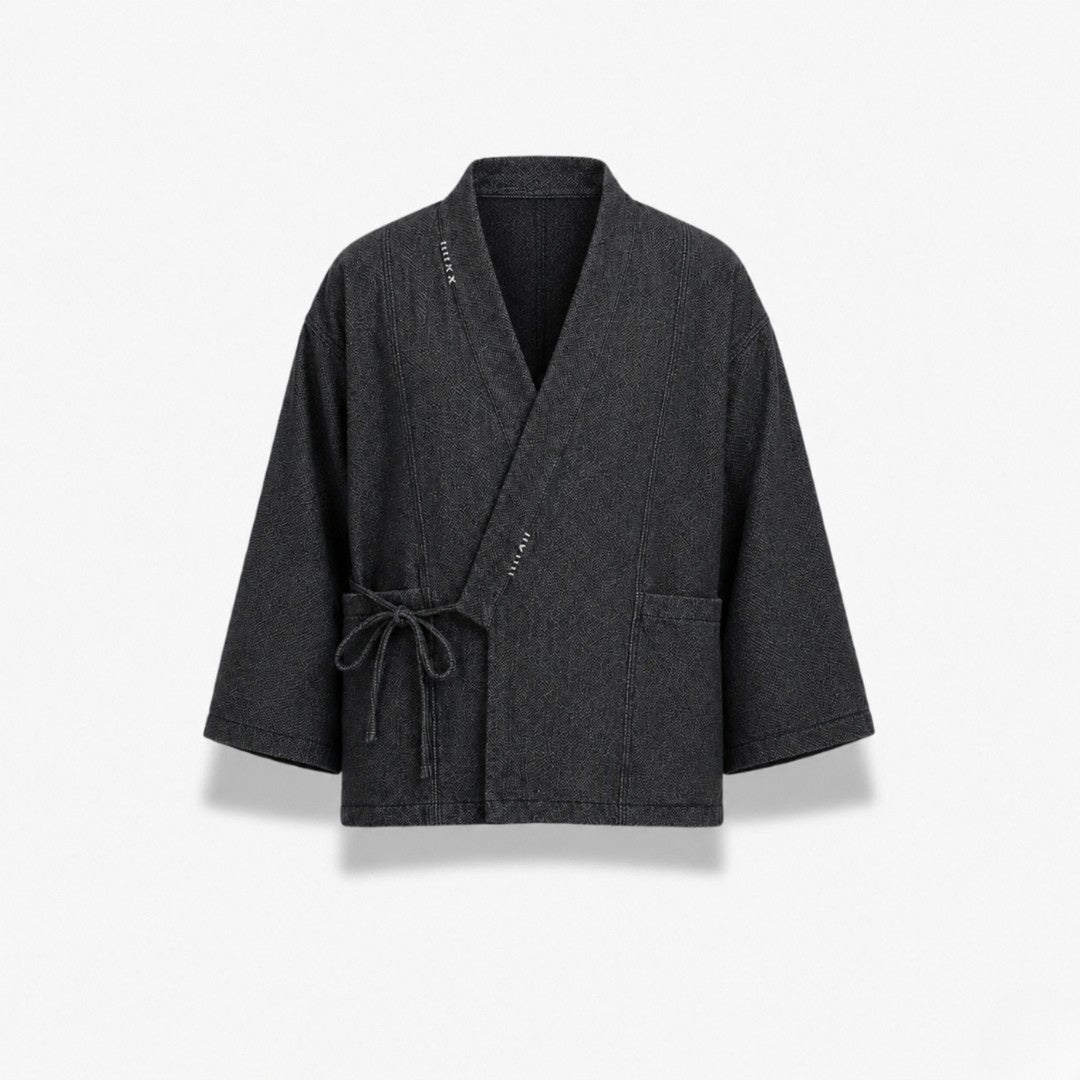 Veste Kimono Homme Matelassée Bleu Marine | Takumi