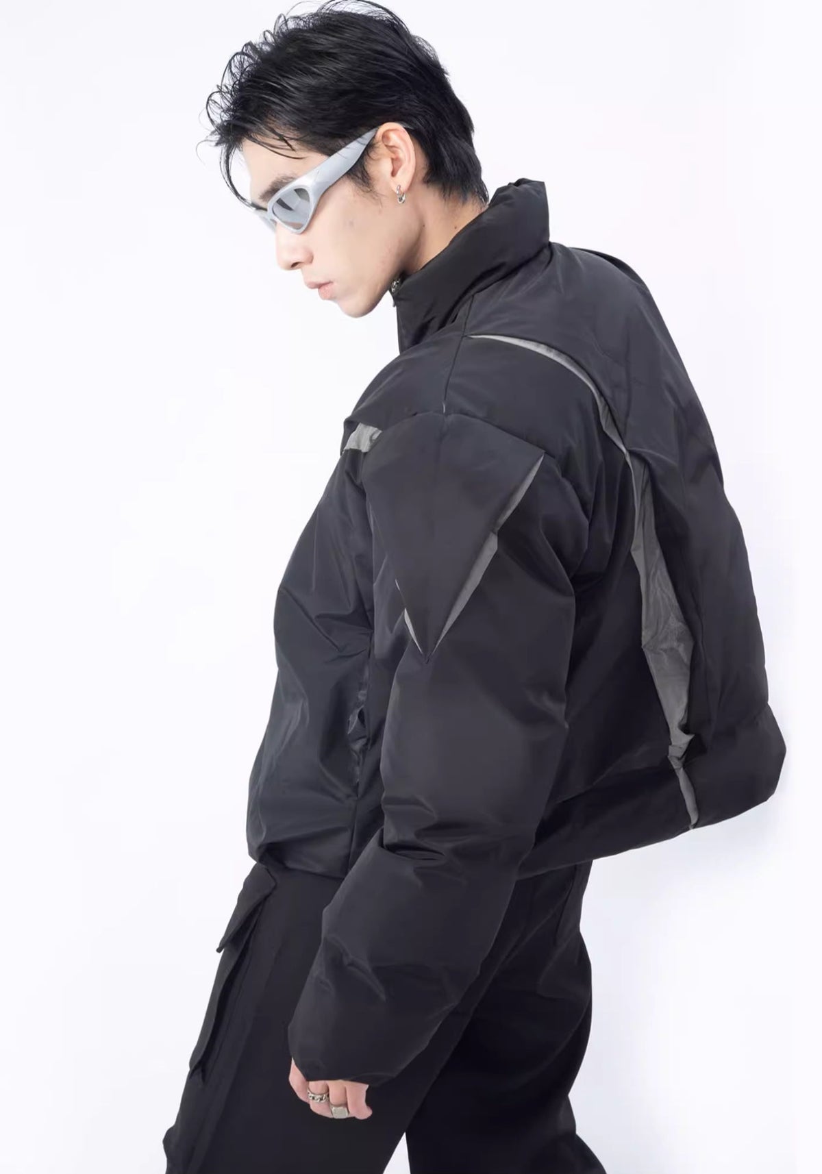 Doudoune asymétrique | Style kimono