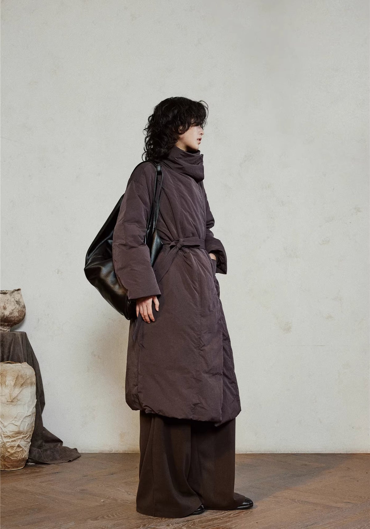 Doudoune longue ceinturée femme | Ren
