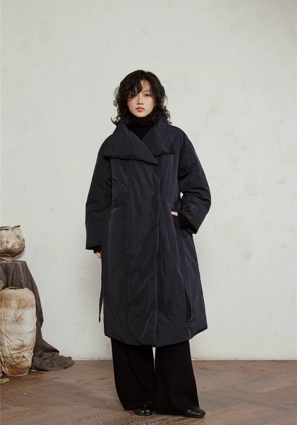 Doudoune longue ceinturée femme | Ren