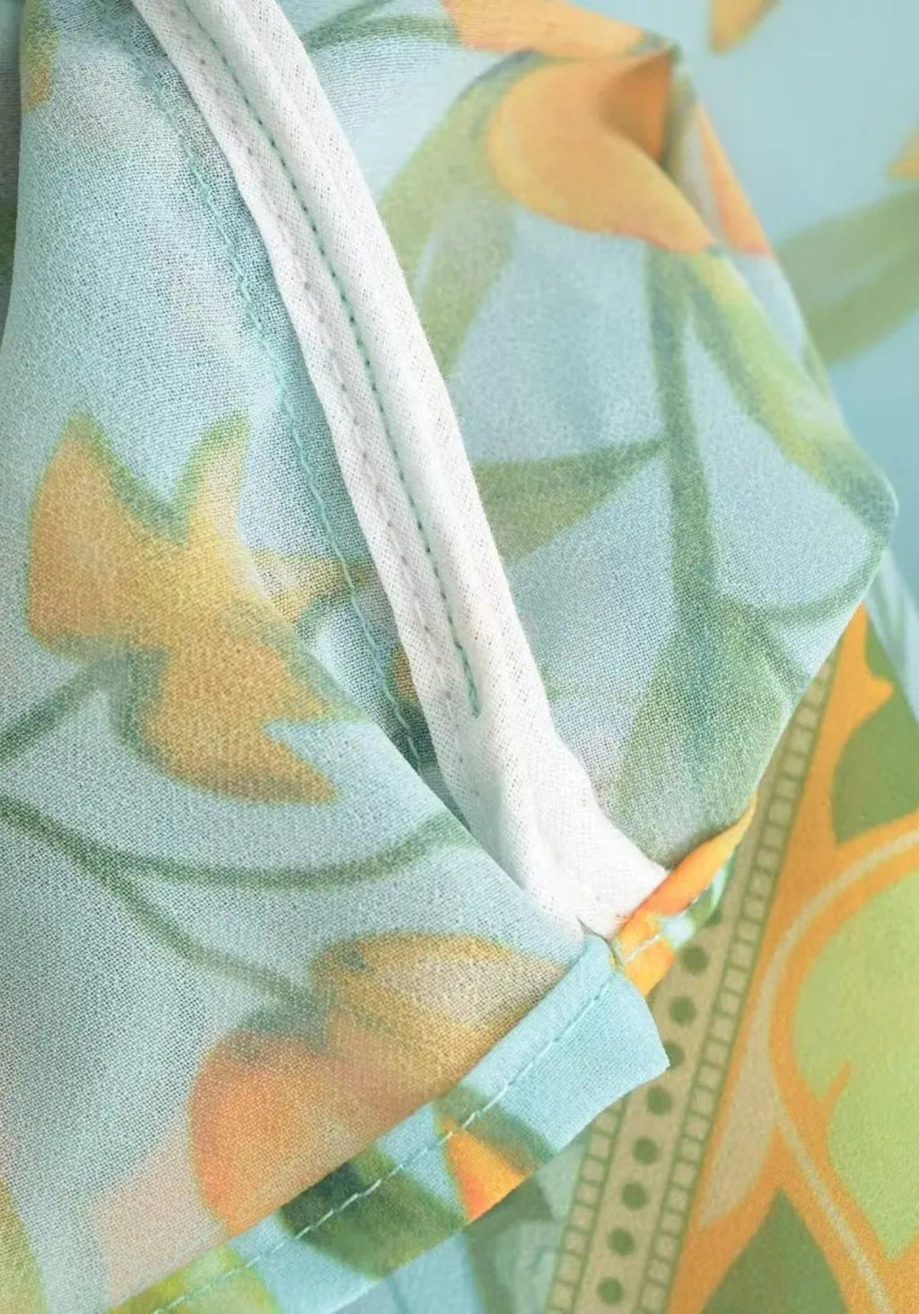 Kimono court bleu cache-cœur bohème