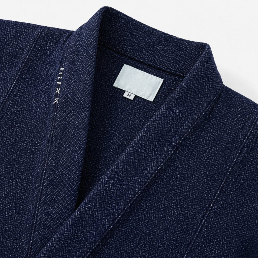 Veste Kimono Homme Matelassée Bleu Marine | Takumi