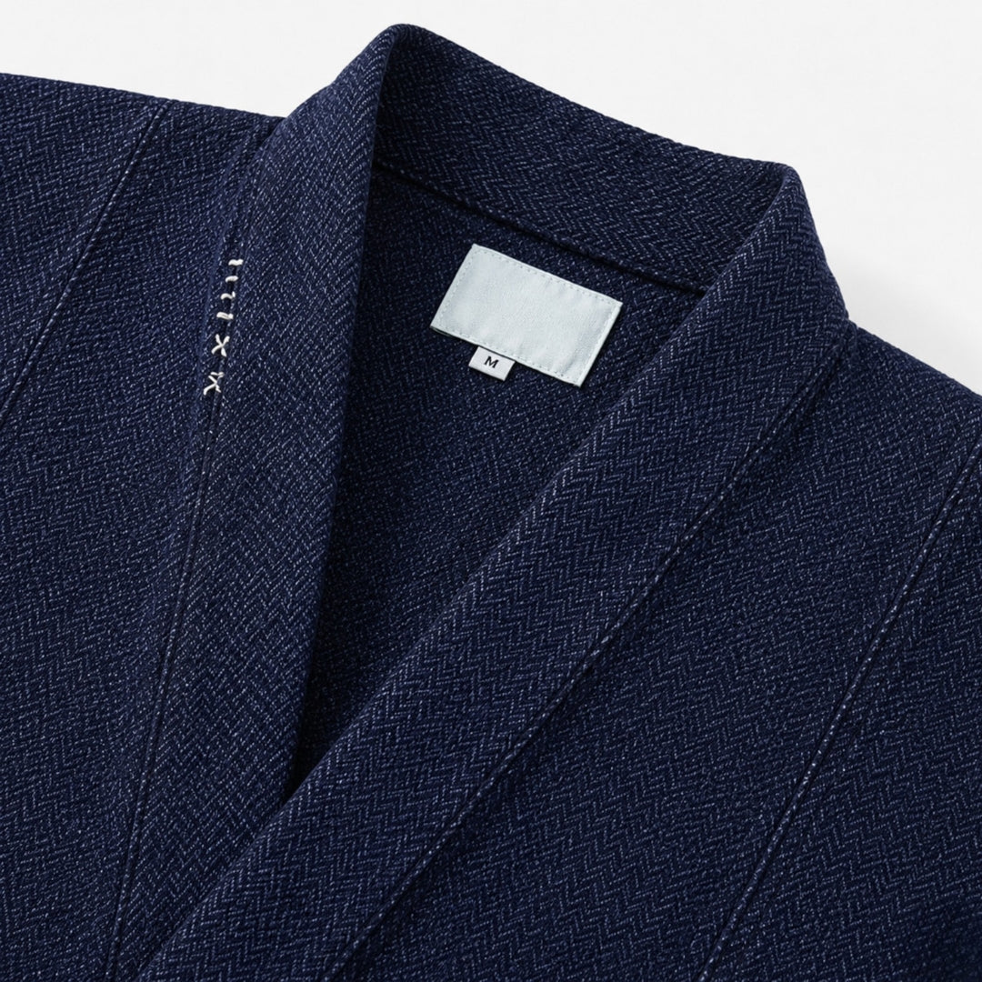 Veste Kimono Homme Matelassée Bleu Marine | Takumi