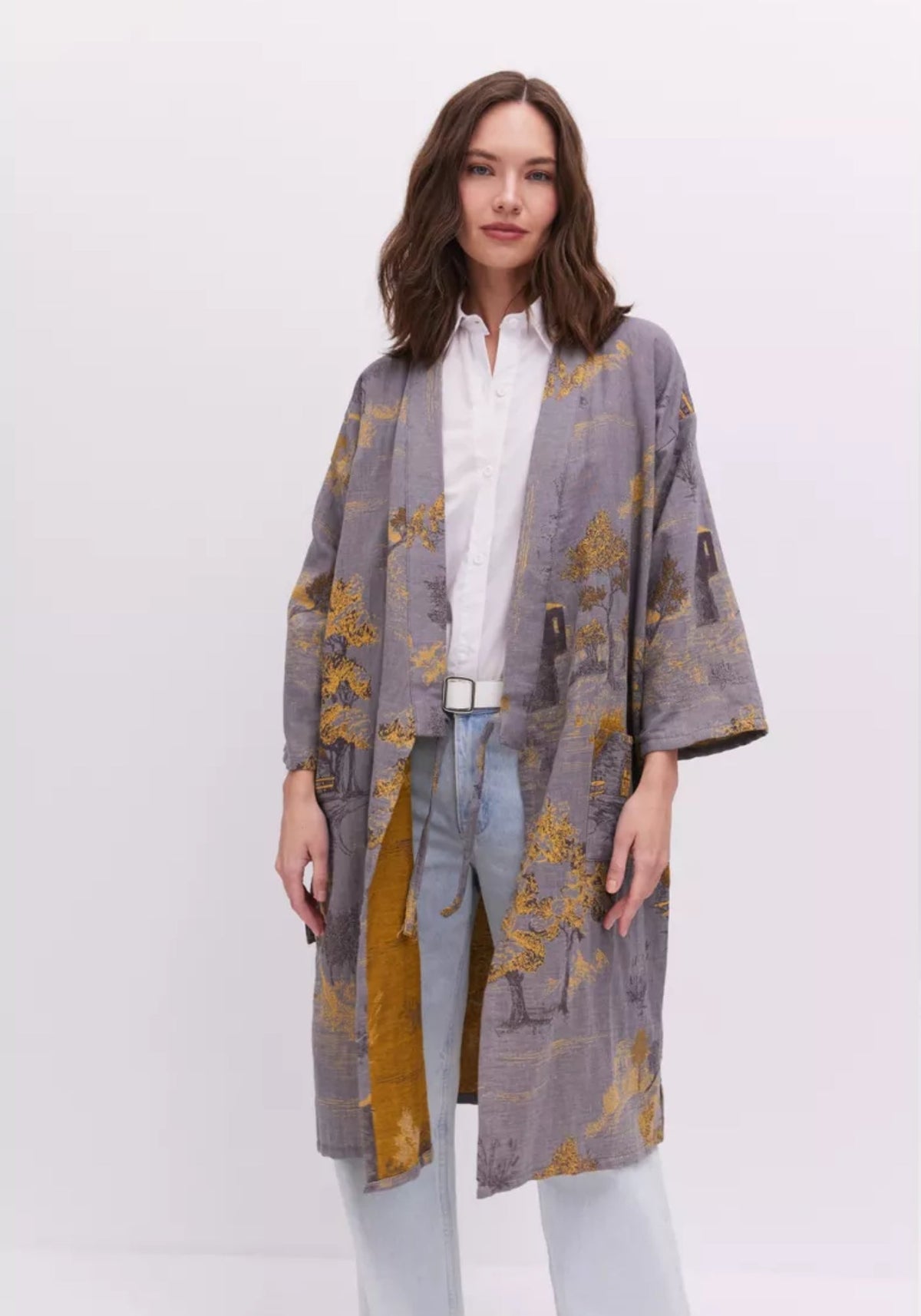 Peignoir kimono gris femme | Refuge