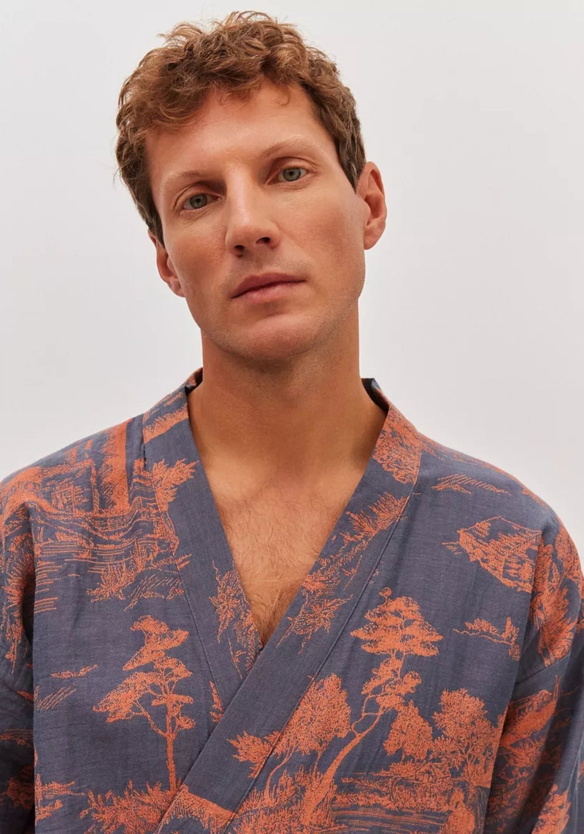 Peignoir kimono homme bleu | Edo