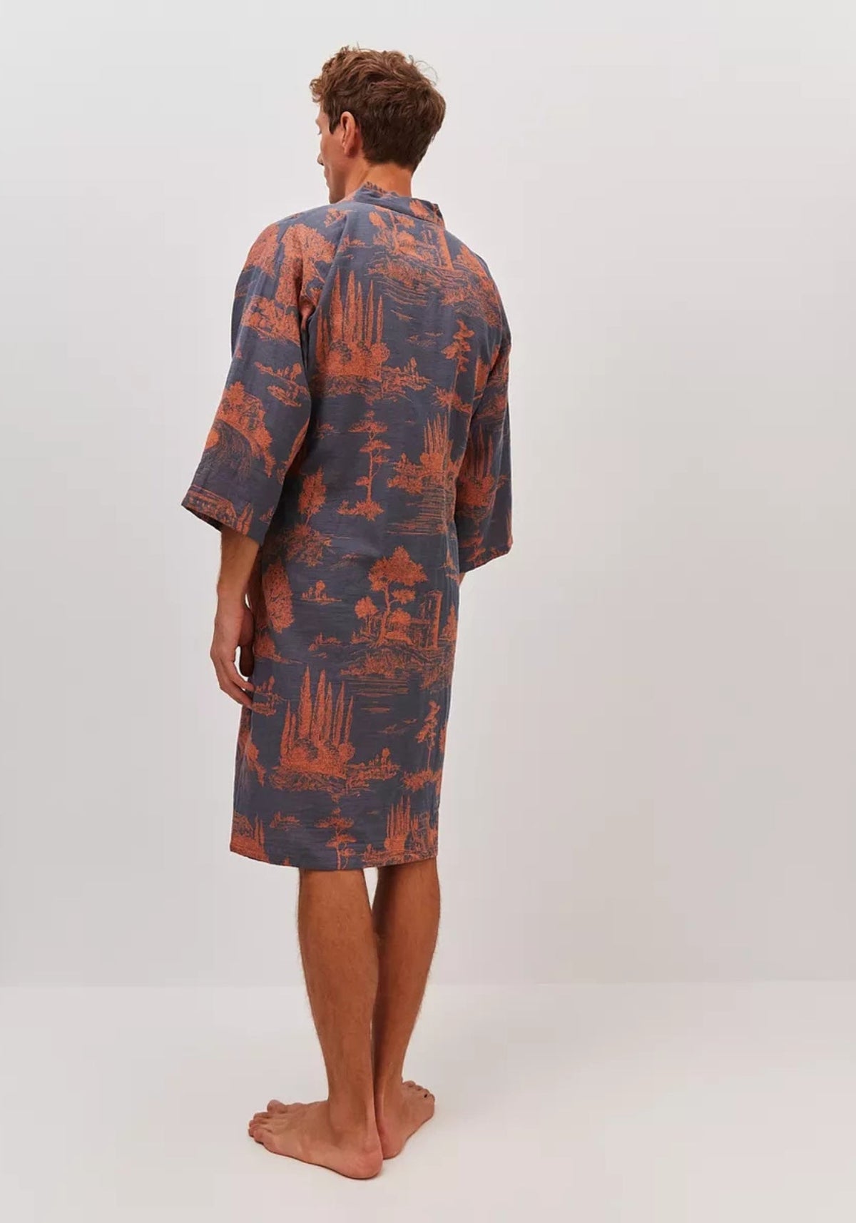 Peignoir kimono homme bleu | Edo