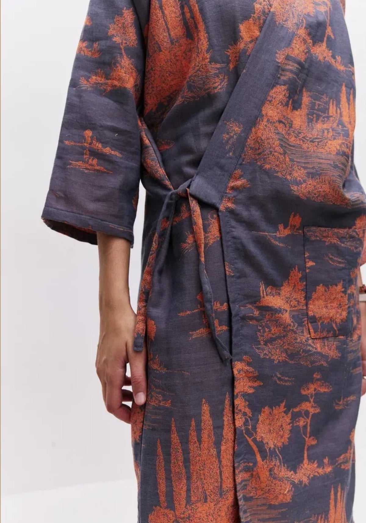 Peignoir kimono homme bleu | Edo