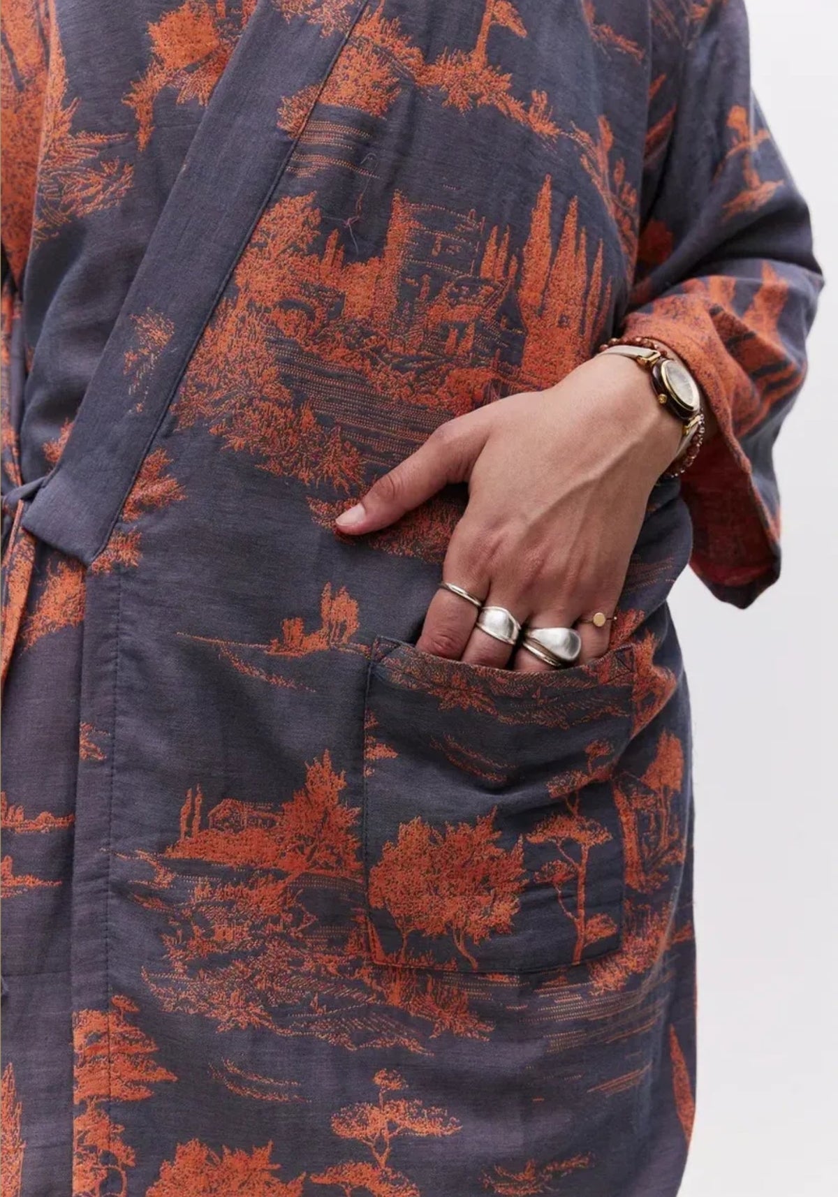 Peignoir kimono homme bleu | Edo