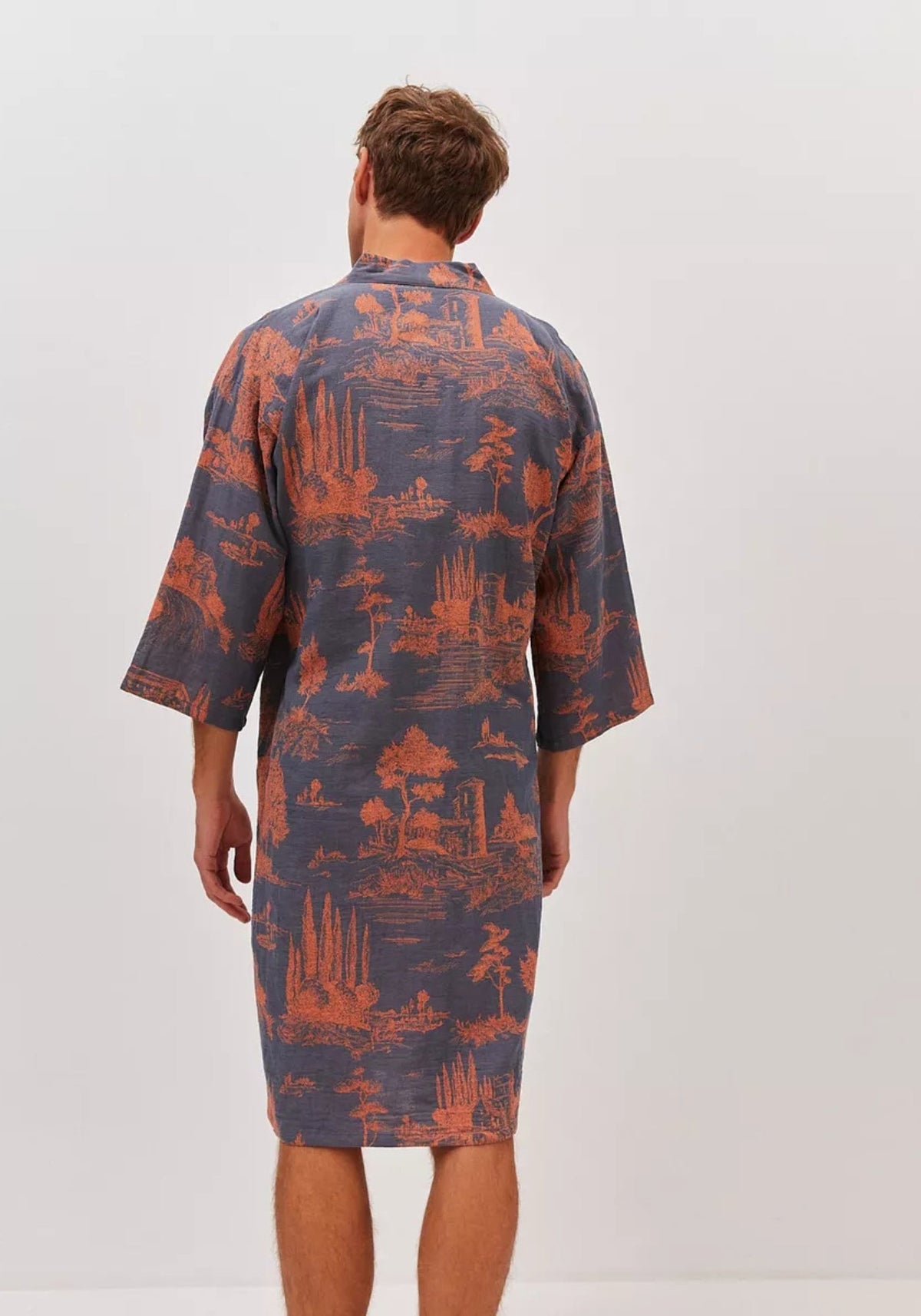 Peignoir kimono homme bleu | Edo