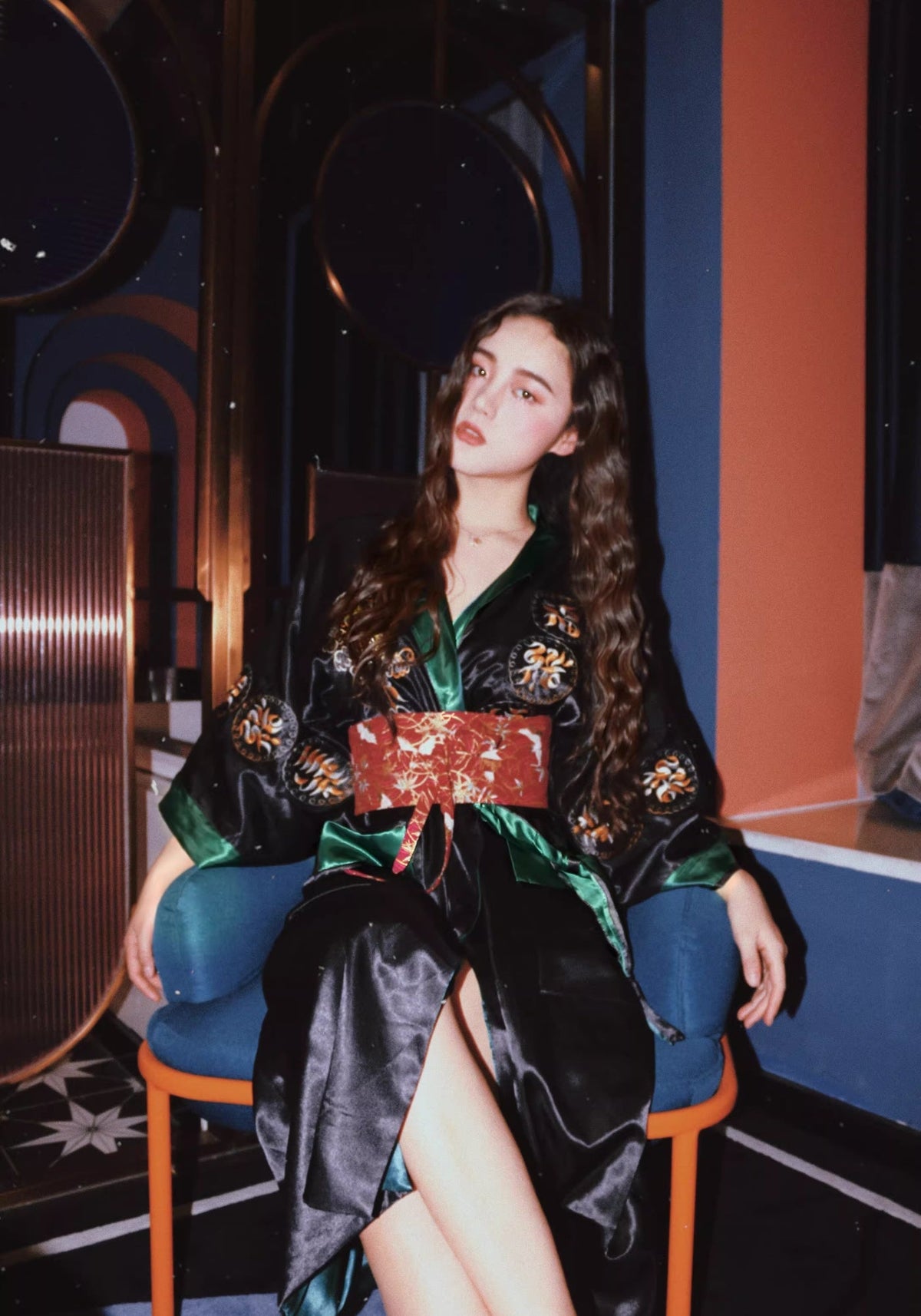 Robe kimono verte | Hisui