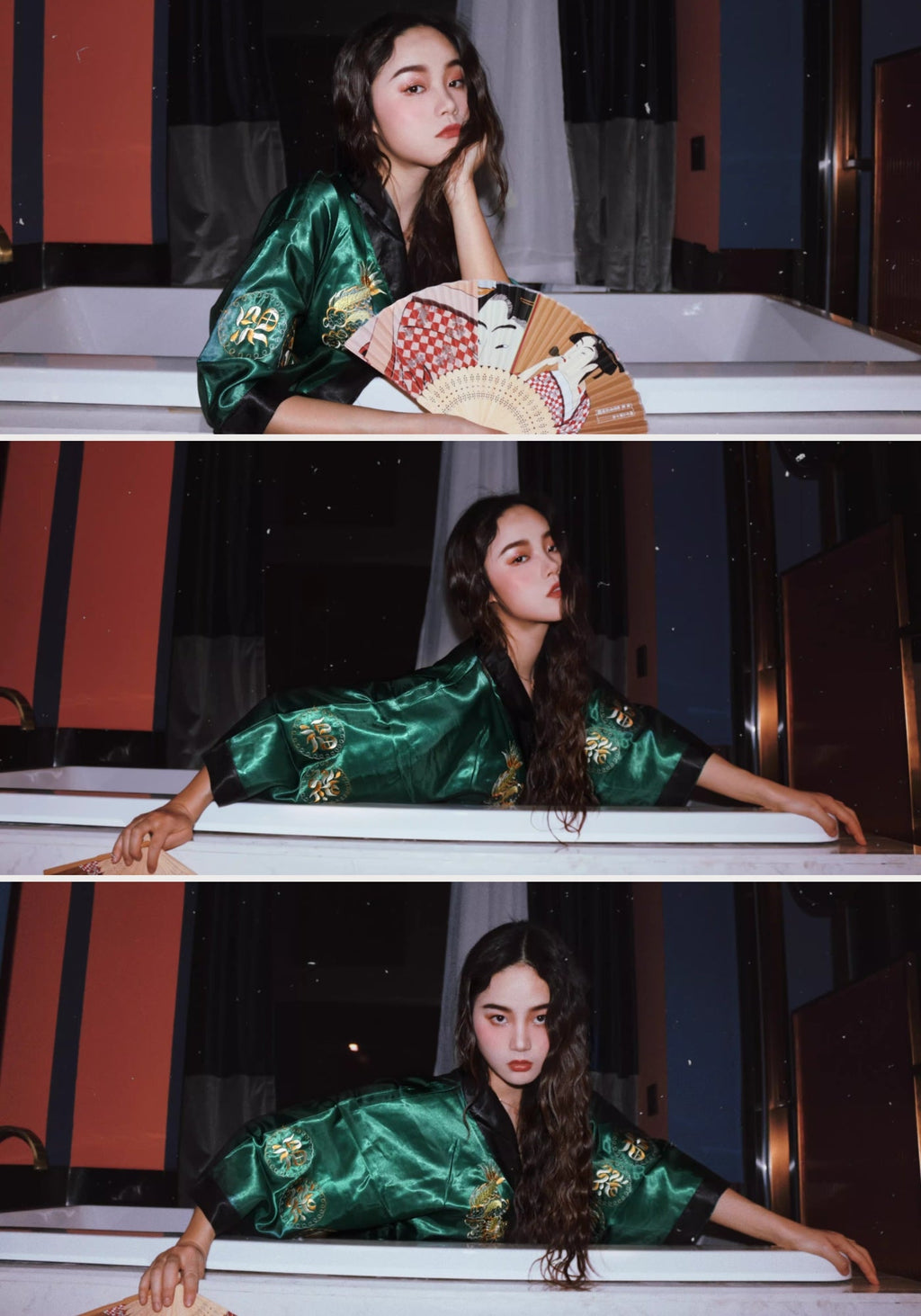 Robe kimono verte | Hisui