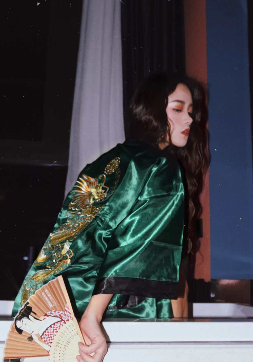 Robe kimono verte | Hisui
